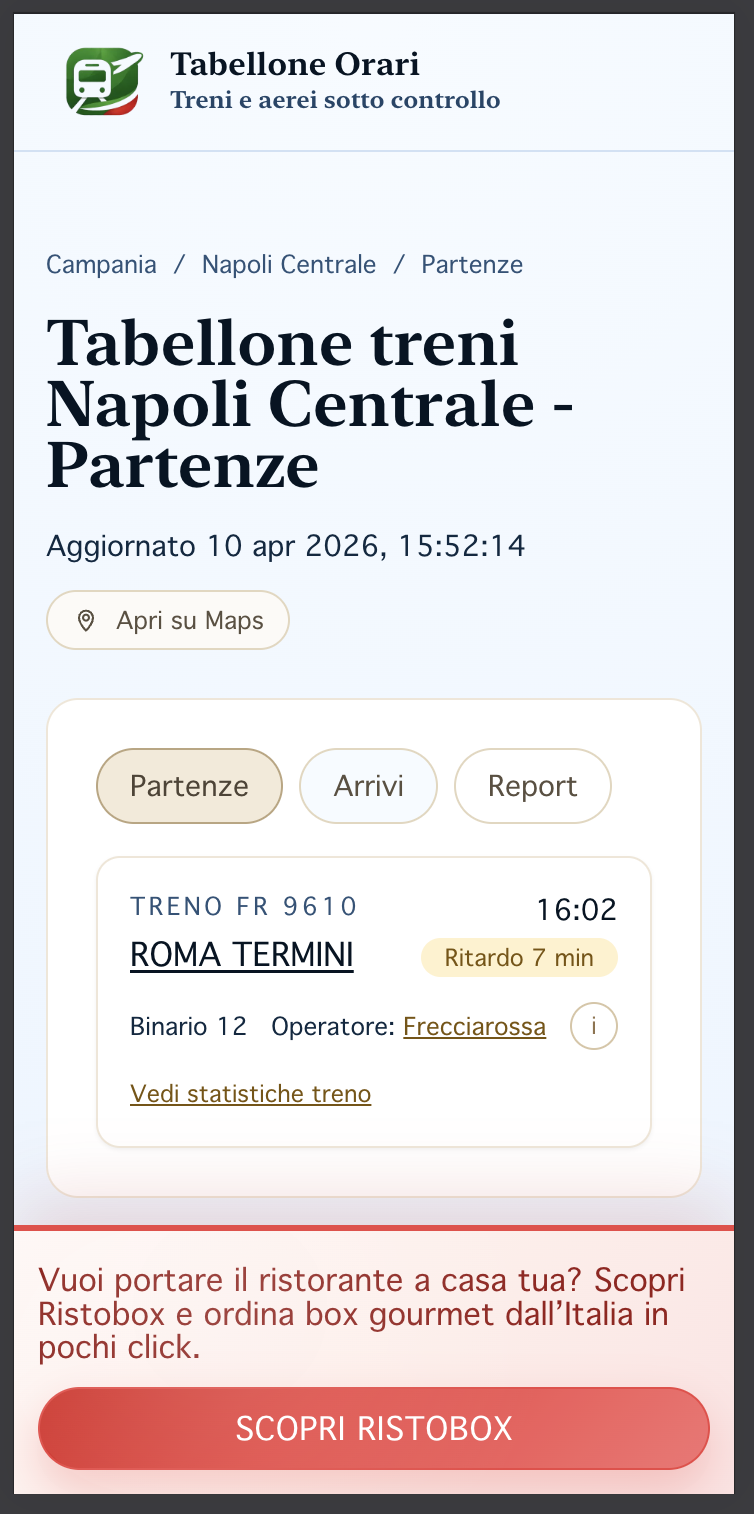 Esempio di banner pubblicitario mobile per test creativi