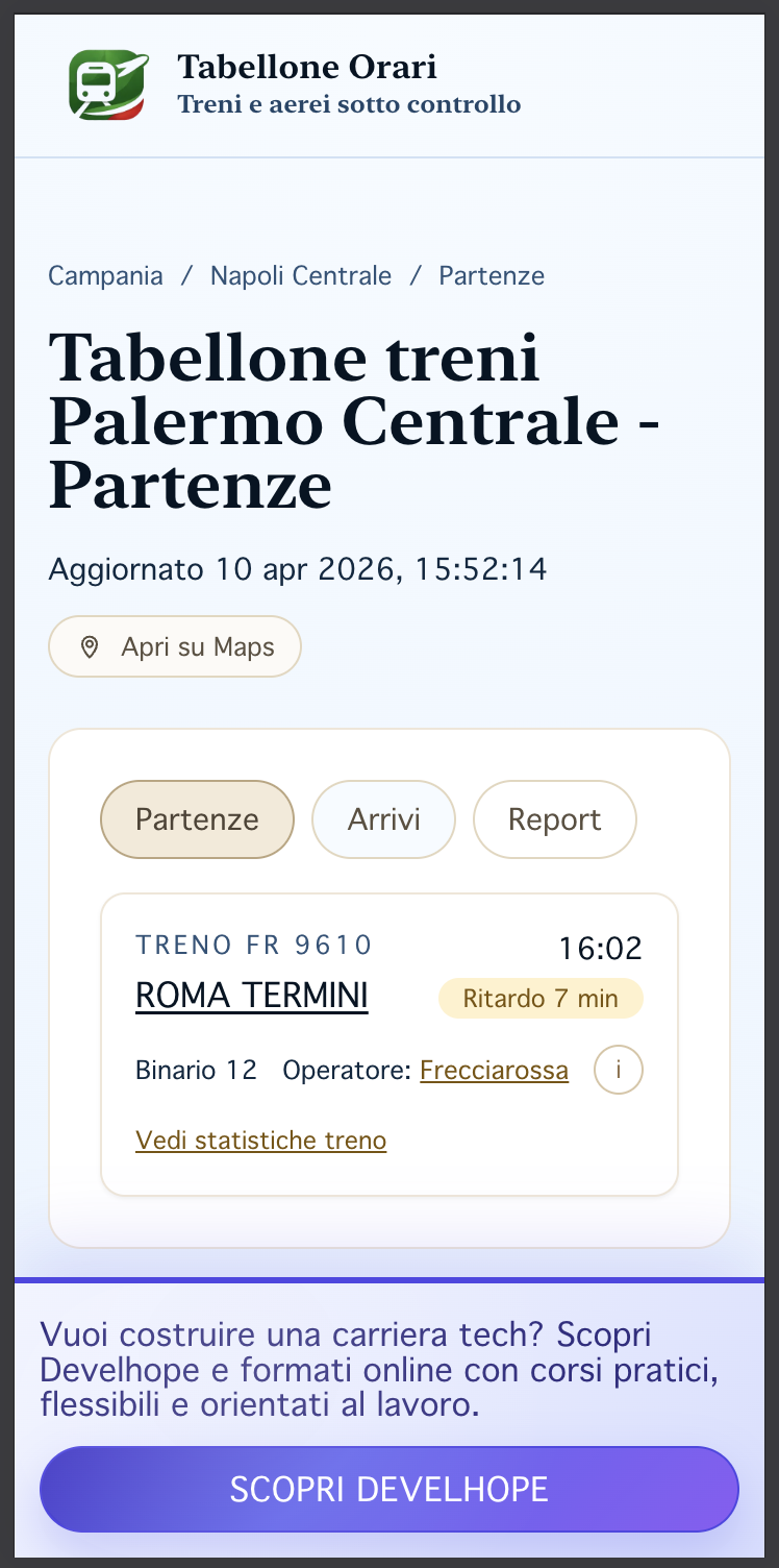 Esempio di banner pubblicitario con variante visuale